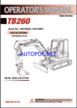 Takeuchi TB260 Mini Excavator Operators Manual (AQ1E900)