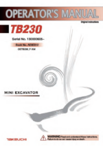 Takeuchi TB230 Mini Excavator Operators Manual (AE8E012)