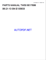 Takeuchi TW50 Wheel Loader Parts Manual (8017699)