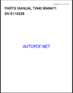 Takeuchi TW40 Wheel Loader Parts Manual (8049471)