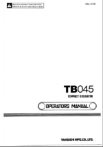 Takeuchi TB045 Compact Excavator Operators Manual (OK2-107E1)
