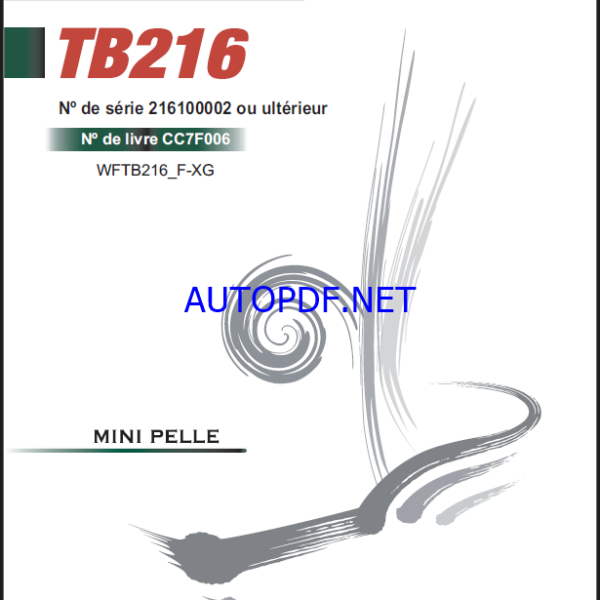 Takeuchi WORKSHOP MANUAL TB216 CC7F006 SN 216100002-(FRENCH)