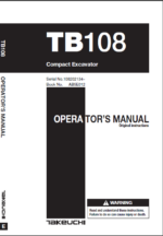 Takeuchi TB108 Compact Excavator Operators Manual (AB5E012)