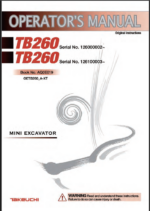 Takeuchi TB260 Mini Excavator Operators Manual (AQ0E019)