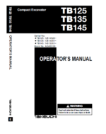 Takeuchi TB125, TB135, TB145 Crawler Excavator Operators Manual (AG4E029)