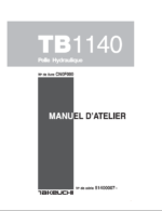 Takeuchi WORKSHOP MANUAL TB1140 CN0F000 SN 51400007-(FRENCH)