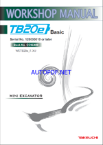 Takeuchi TB20e Basic Mini Excavator Workshop Manual (CC9E020)