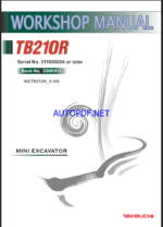 Takeuchi TB210R Mini Excavator Workshop Manual (CB8E013)