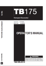Takeuchi TB175 Compact Excavator Operators Manual (AL3E005)