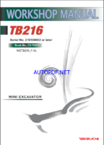 Takeuchi TB216 Mini Excavator Workshop Manual (CC7E011) Format: PDF