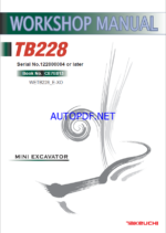 Takeuchi TB228 Mini Excavator Workshop Manual (CE7E013)