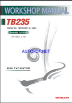 Takeuchi TB235 Mini Excavator Workshop Manual (CG7E008)