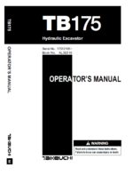 Takeuchi TB175 Hydraulic Excavator Operators Manual (AL3E016)