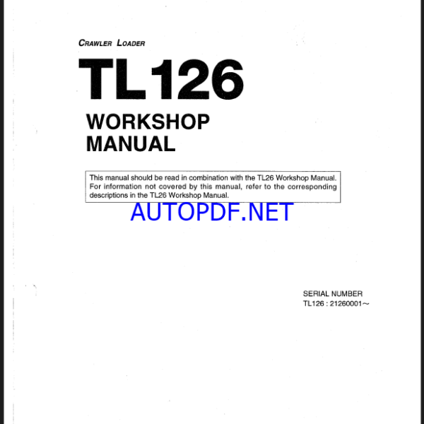 Takeuchi TL126 Crawler Loader Workshop Manual (WT6E000)