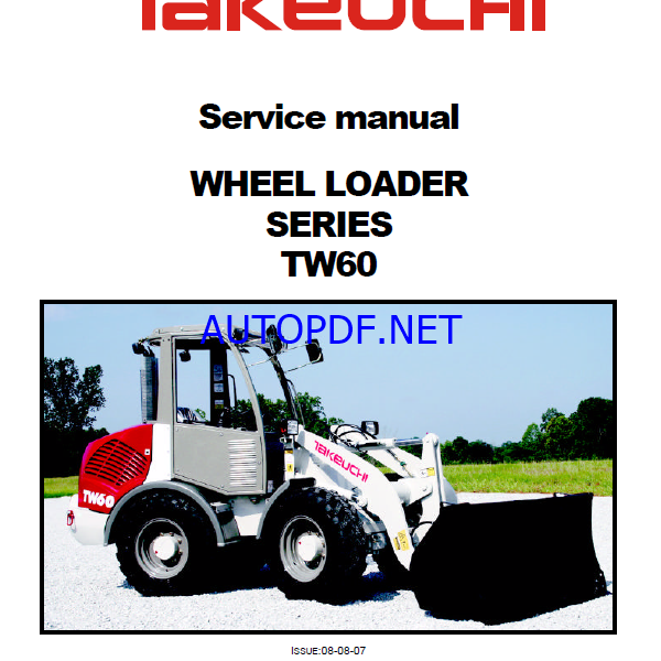 Takeuchi TW60 Wheel Loader Service Manual