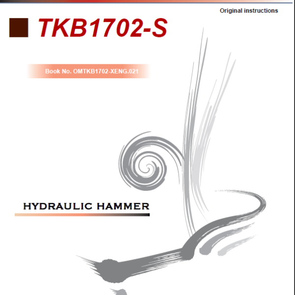Takeuchi TKB1702-S Hydraulic Hammer Operators Manual
