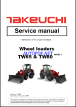 Takeuchi TW65, TW80 Series 2 Wheel Loader Service Manual