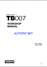 Takeuchi TB007 Compact Excavator Workshop Manual (WB4-101E2)