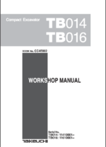 Takeuchi TB014, TB016 Compact Excavator Workshop Manual (CC4E002)