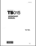 Takeuchi TB015 Compact Excavator Workshop Manual (WC3-101E5)