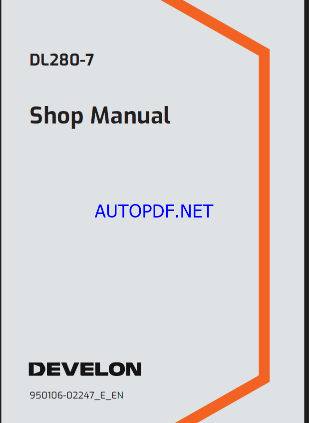 Develon DL280-7 Wheel Loader Shop Manual (950106-02247_E_EN)