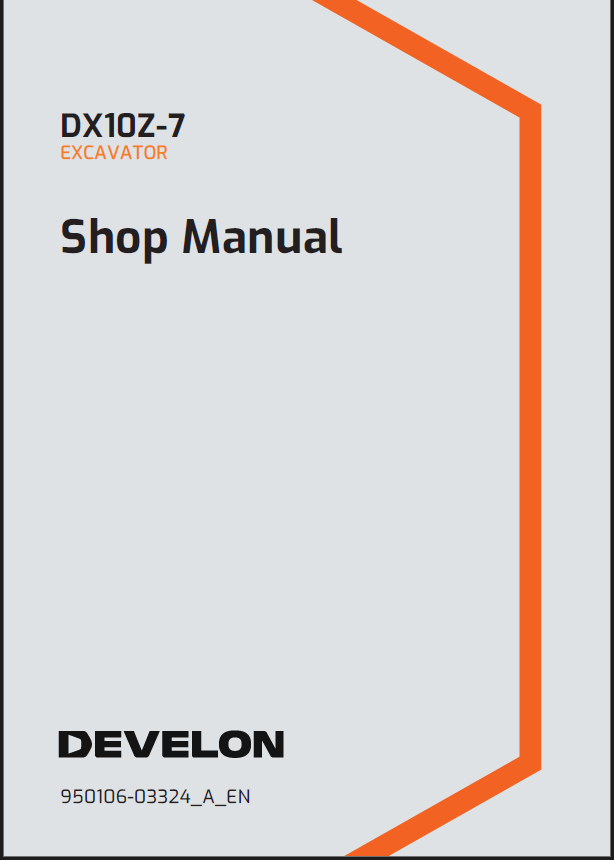 Develon DX10Z-7 Mini Excavator Shop Manual (950106-03324_A_EN)