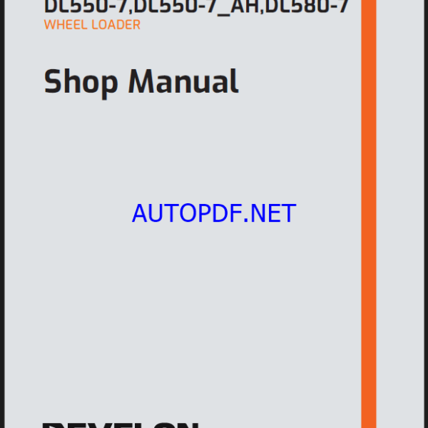 Develon DX19Z-7K Mini Excavator Shop Manual (950106-04110_A_EN)
