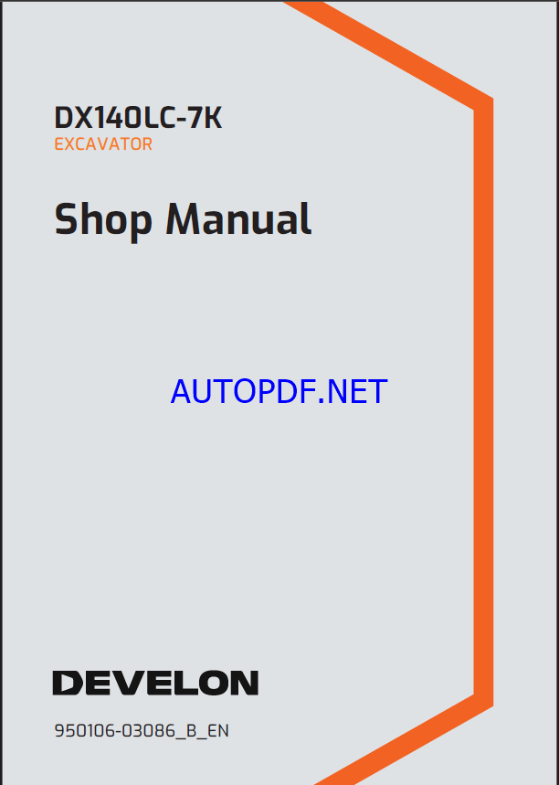 Develon DX140LC-7K Crawler Excavator Shop Manual (950106-03086_B_EN)