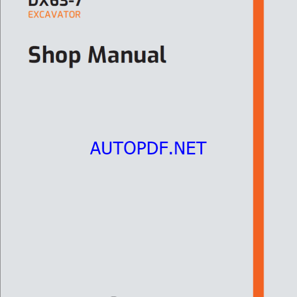 Develon DX63-7 Mini Excavator Shop Manual (950106-03096_B_EN)