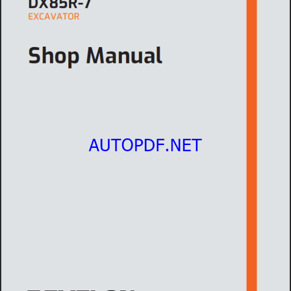 Develon DX85R-3 Mini Excavator Shop Manual (2448 and Up) (950106-01030DE)