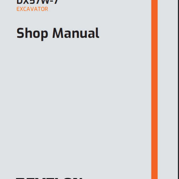 Develon DX57W-7 Mini Excavator Shop Manual (950106-02256_E_EN)