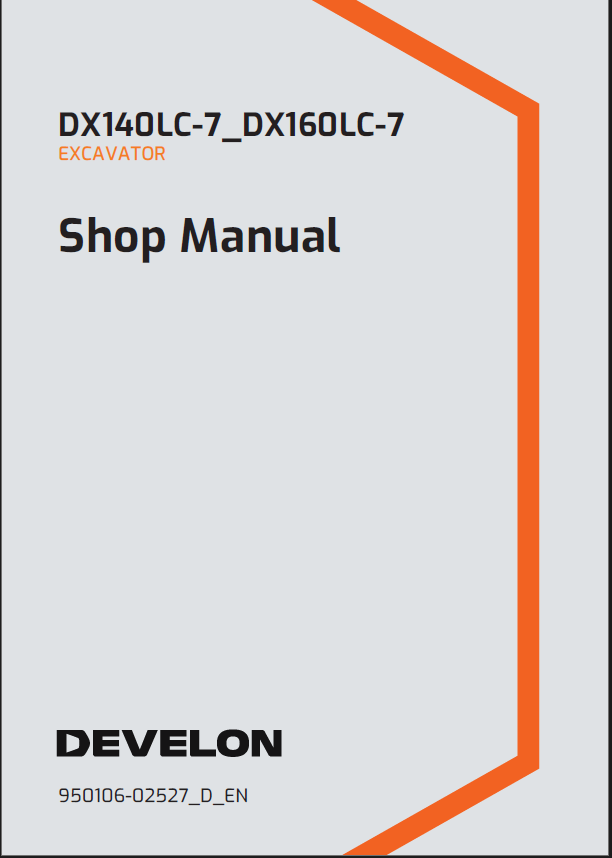 Develon DX140LC-7 Crawler Excavator Shop Manual (950106-02527_D_EN)
