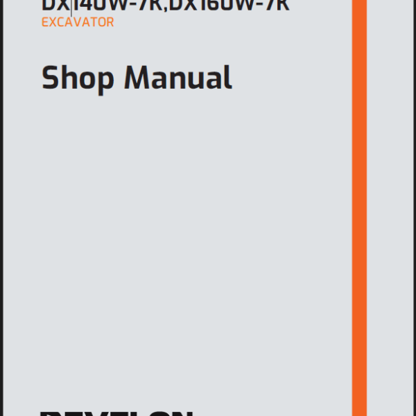 Develon DX140W-7K Wheeled Excavator Shop Manual (950106-03636_A_EN)