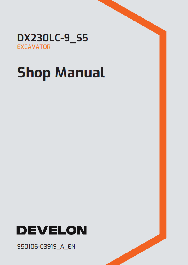 Develon DX230LC-9 S5 Crawler Excavator Shop Manual (950106-03919_A_EN)