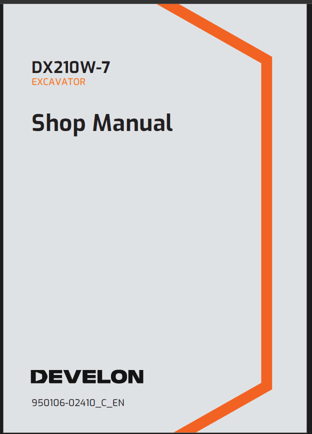 Develon DX210W-7 Wheeled Excavator Shop Manual (950106-02410_C_EN)