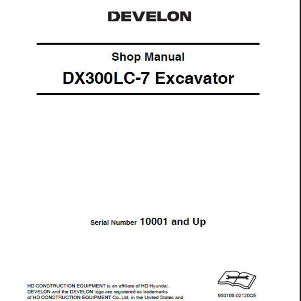 Develon DX300LC-7 Crawler Excavator Shop Manual (950106-02120CE)