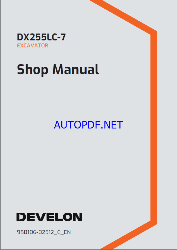 Develon DX255LC-7 Crawler Excavator Shop Manual (950106-02512_C_EN)