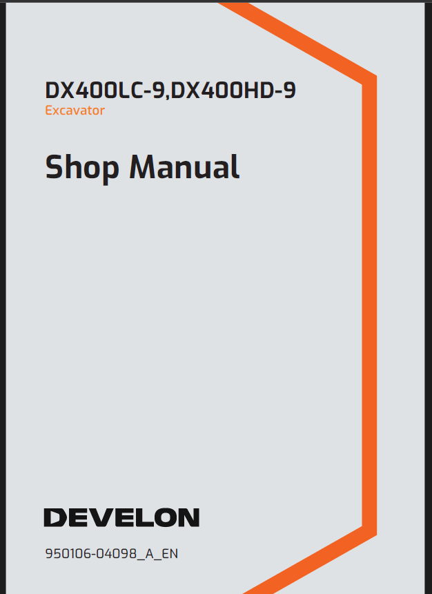 Develon DX400HD-9 Excavator Shop Manual (950106-04098_A_EN)
