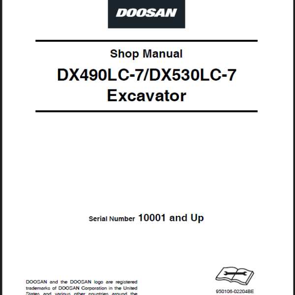 Develon DX530LC-7 Crawler Excavator Shop Manual (950106-02204BE)