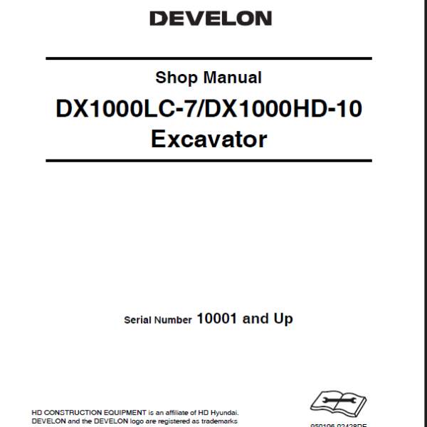 Develon DX1000LC-7 Crawler Excavator Shop Manual (950106-02428DE)