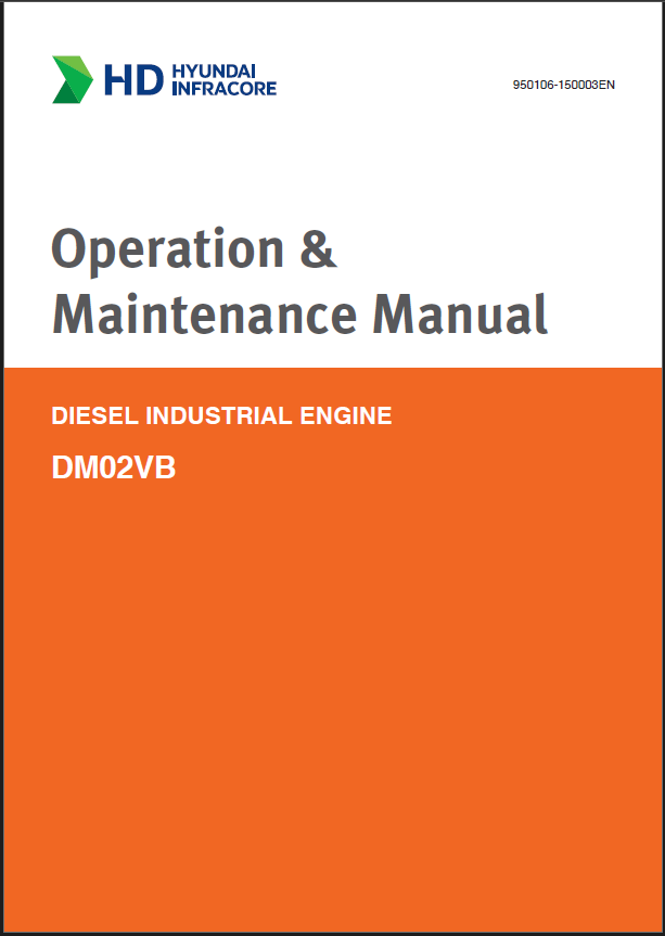 Develon DM02VB Diesel Industrial Engine Operation and Maintenance Manual (950106-150003EN)
