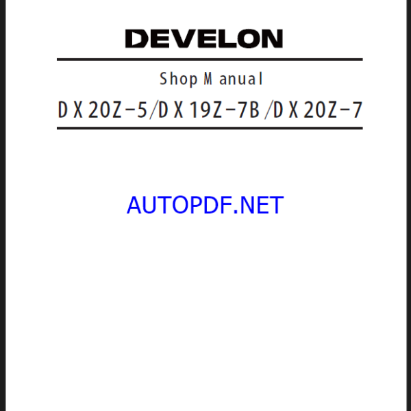 Develon DX19Z-7B Mini Excavator Shop Manual