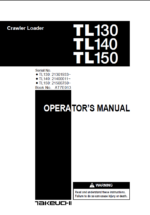 Takeuchi TL130, TL140, TL150 Crawler Loader Operators Manual (AT7E013)