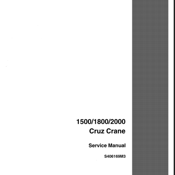 Case 1500, 1800, 2000 Cruz Crane Service Manual (S406169M3)