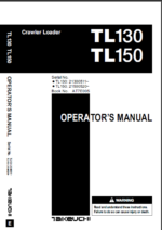 Takeuchi TL130, TL150 Crawler Loader Operators Manual (AT7E005)