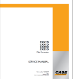 Case CX42D, CX45D, CX50D, CX55D Mini Excavator Service Manual (92293080) (September 2024)