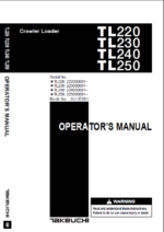 Takeuchi TL220, TL230, TL240, TL250 Crawler Loader Operators Manual (AU1E001)