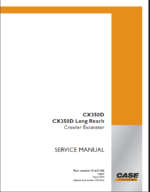 Case CX350D, CX350D Long Reach Crawler Excavator Service Manual (51613402) (March 2019)