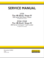 Case L334, C334, C345 Tier 4B Final Stave 4 300 Series Compact Track Loader Service Manual (51509567) (October 2020)