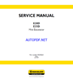 New Holland E28D, E35D Mini Excavator Service Manual (92235263) (July 2024)